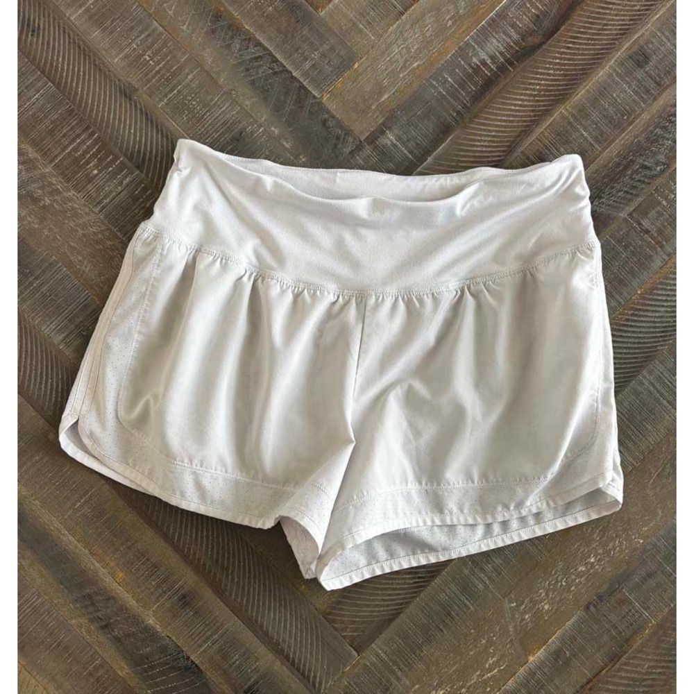 Champion C9 Womens White Running Shorts Lined Zipper Pocket Activewear Large